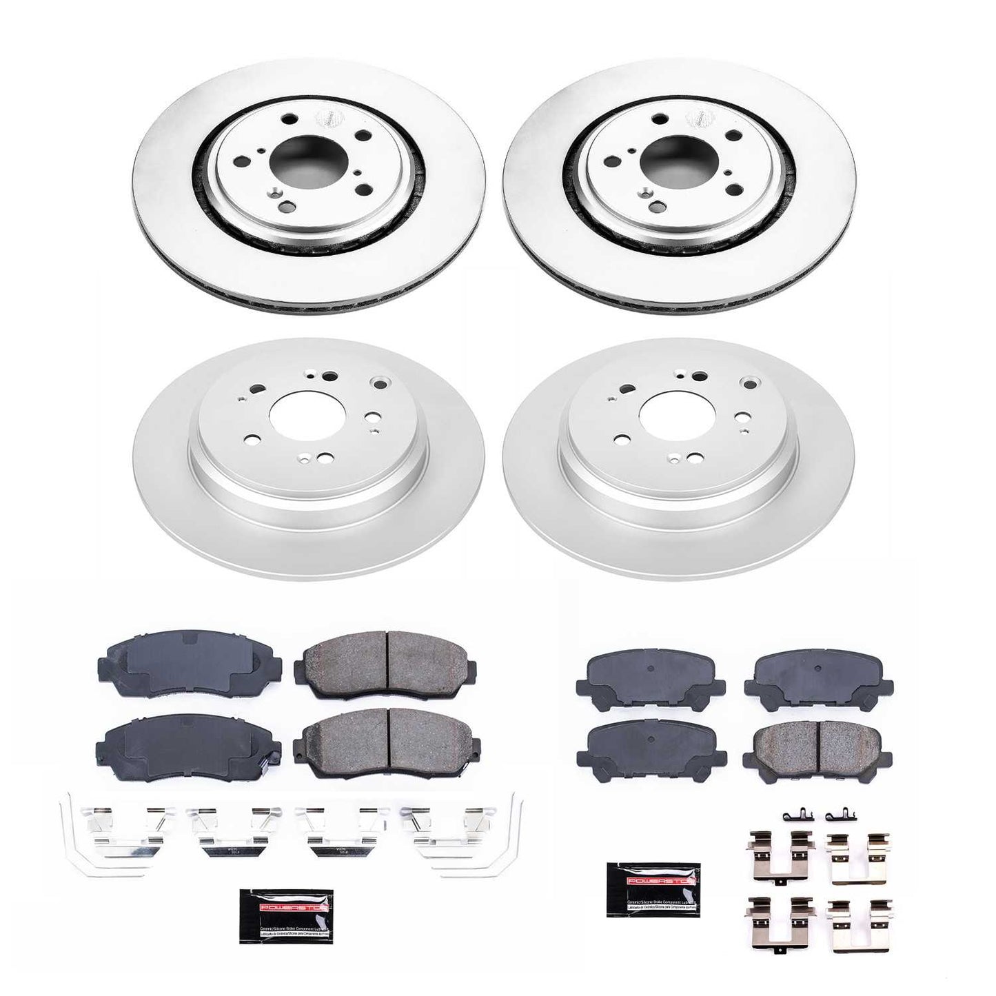 PowerStop Power Stop 15-17 Honda Odyssey Front & Rear Z17 Evolution Geomet Coated Brake Kit CRK6958