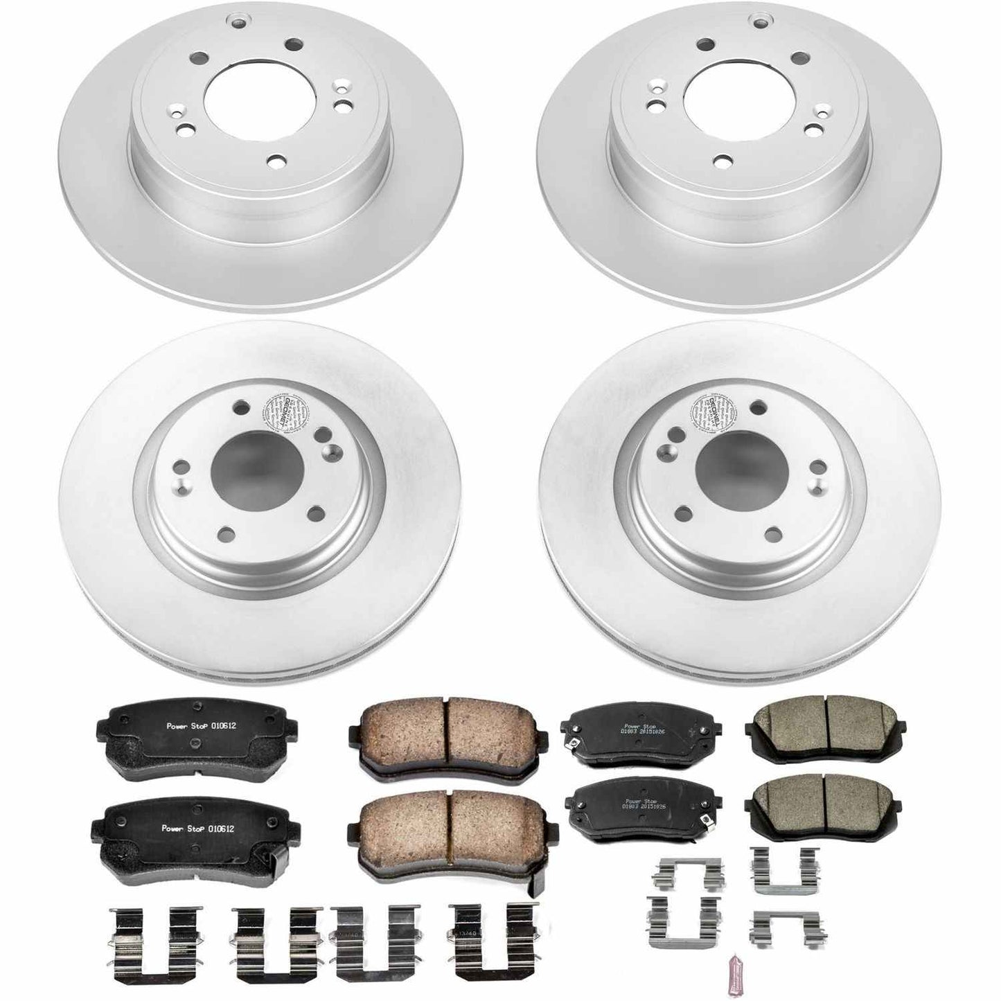 PowerStop Power Stop 2015 Hyundai Sonata Front & Rear Z17 Evolution Geomet Coated Brake Kit CRK6981
