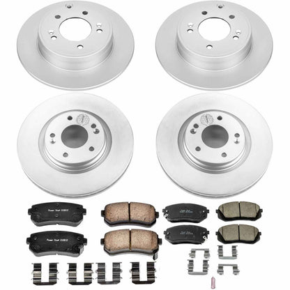 PowerStop Power Stop 2015 Hyundai Sonata Front & Rear Z17 Evolution Geomet Coated Brake Kit CRK6981