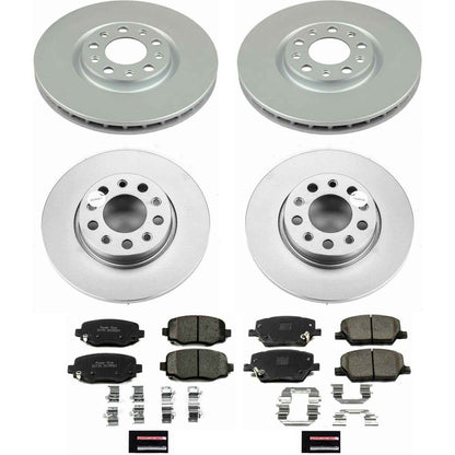 PowerStop Power Stop 16-18 Fiat 500X Front & Rear Z17 Evolution Geomet Coated Brake Kit CRK7300