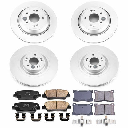 PowerStop Power Stop 12-16 Hyundai Equus Front & Rear Z17 Evolution Geomet Coated Brake Kit CRK7342