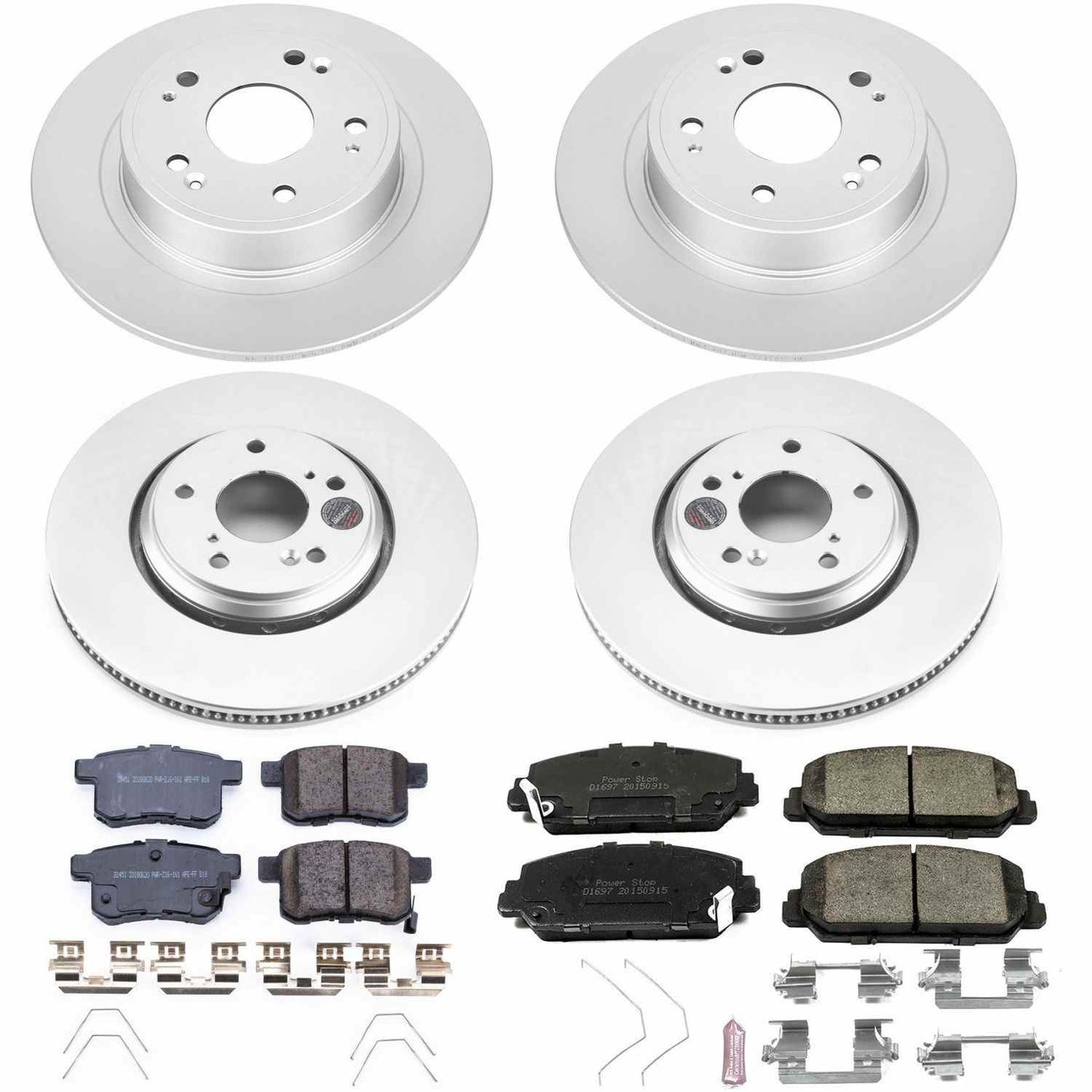 PowerStop Power Stop 16-17 Honda Accord Front & Rear Z17 Evolution Geomet Coated Brake Kit CRK7348
