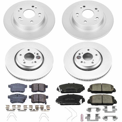 PowerStop Power Stop 16-17 Honda Accord Front & Rear Z17 Evolution Geomet Coated Brake Kit CRK7348