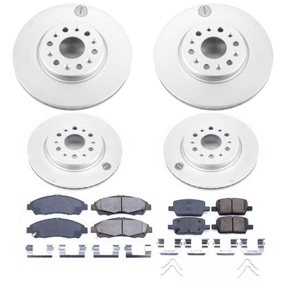 PowerStop Power Stop 17-18 GMC Acadia Front & Rear Z17 Evolution Geomet Coated Brake Kit CRK7410