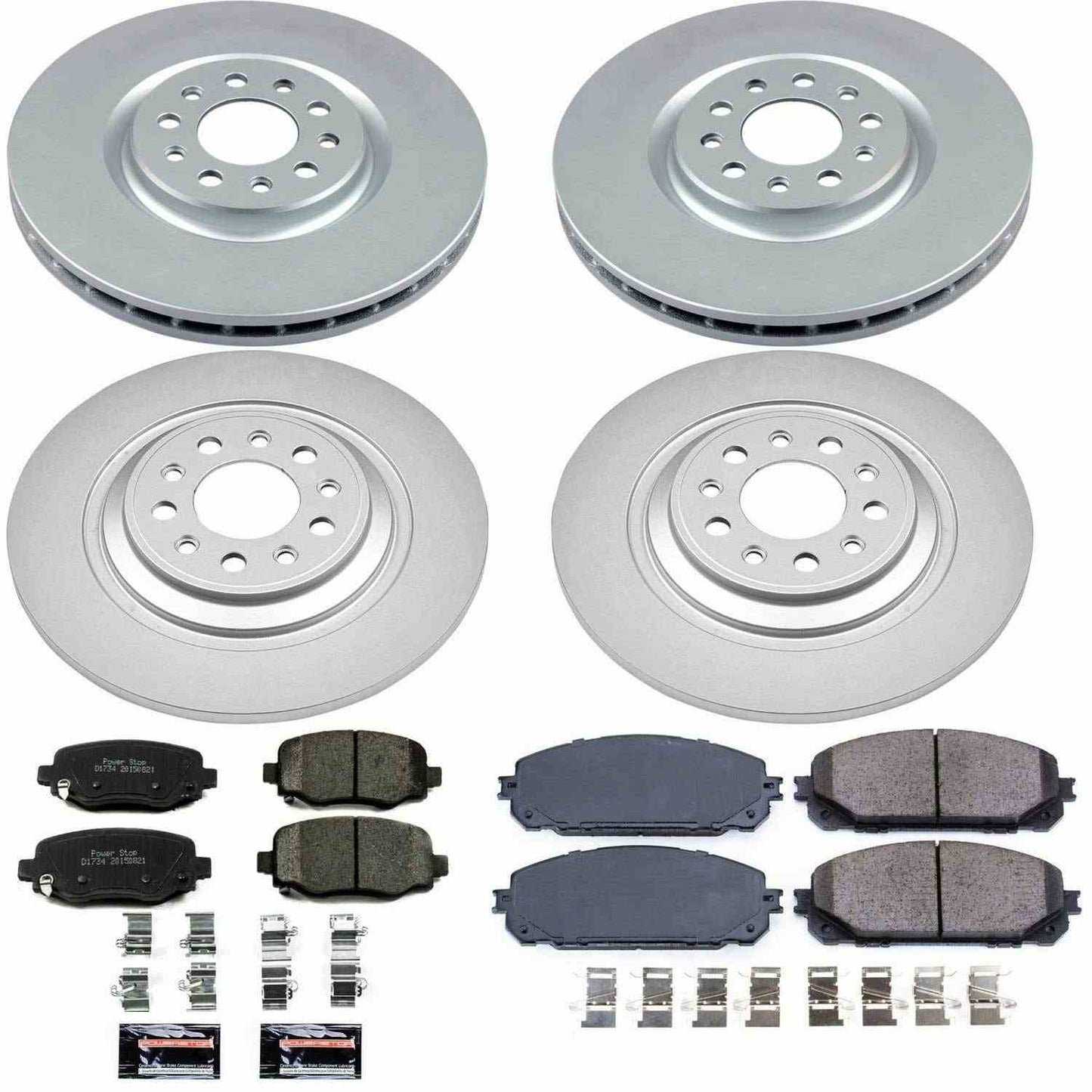 PowerStop Power Stop 17-19 Jeep Cherokee Front & Rear Z17 Evolution Geomet Coated Brake Kit CRK7415