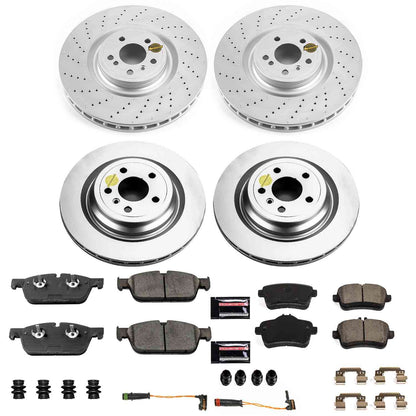 PowerStop Power Stop 2016 Mercedes-Benz GLE450 AMG Front & Rear Z23 Evolution Sport Coated Brake Kit CRK7442