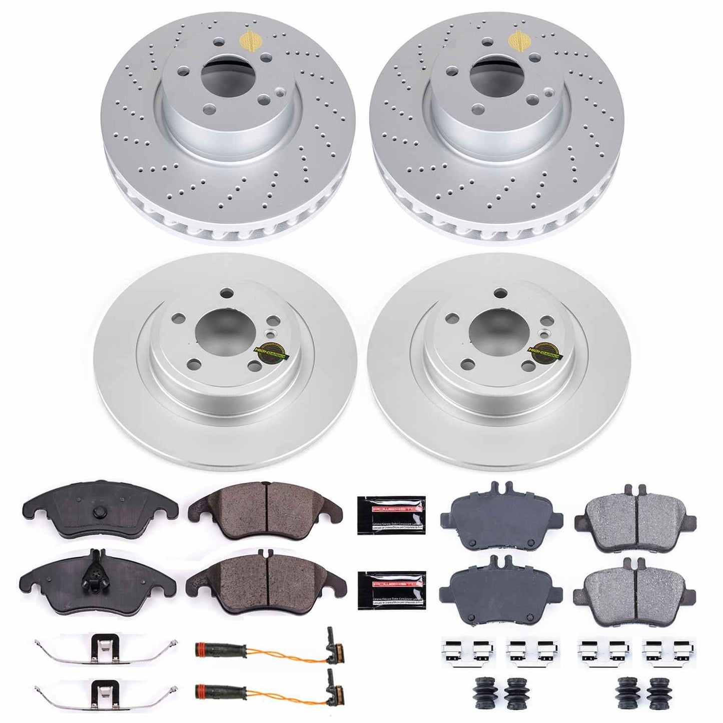 PowerStop Power Stop 2017 Mercedes-Benz SLC300 Front & Rear Z23 Evolution Sport Coated Brake Kit CRK7497