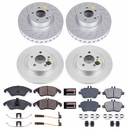PowerStop Power Stop 2017 Mercedes-Benz SLC300 Front & Rear Z23 Evolution Sport Coated Brake Kit CRK7497
