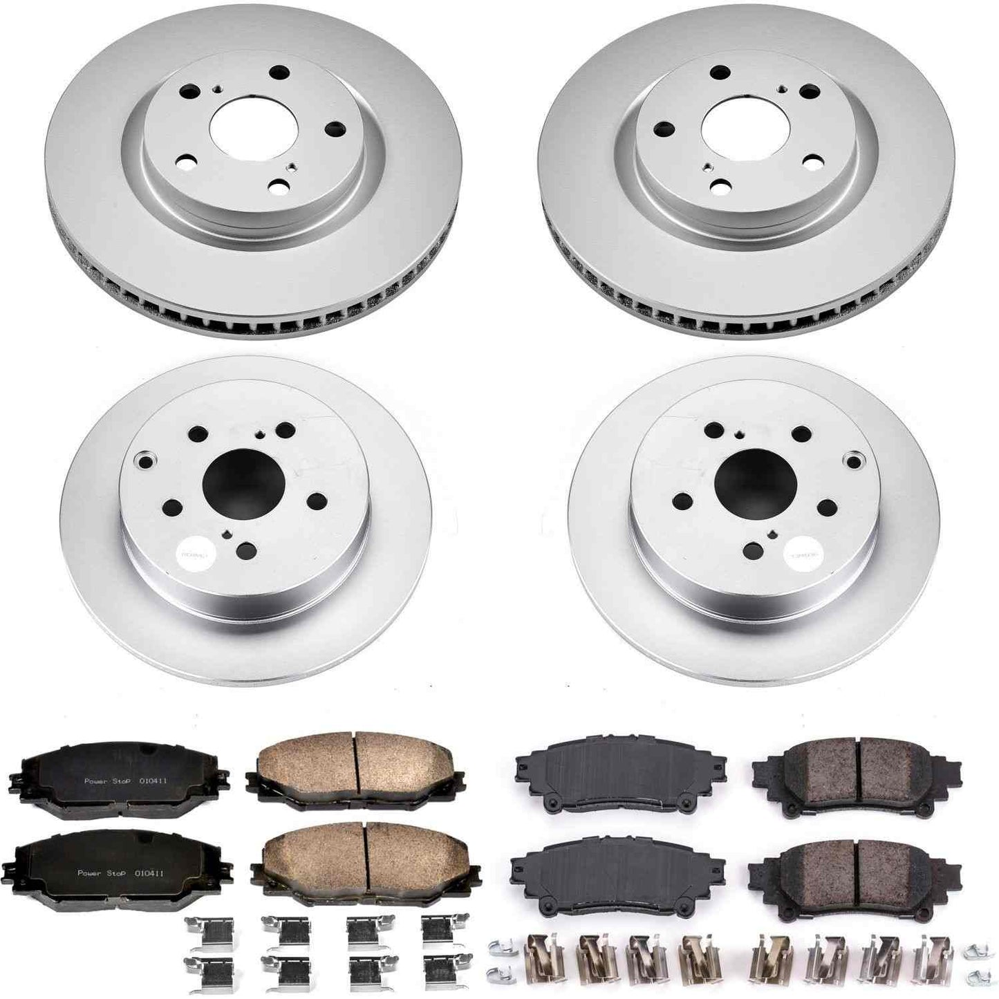 PowerStop Power Stop 16-18 Toyota Mirai Front & Rear Z17 Evolution Geomet Coated Brake Kit CRK7503