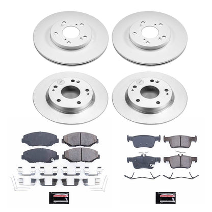PowerStop Power Stop 16-19 Honda Civic Front & Rear Z17 Evolution Geomet Coated Brake Kit CRK7574