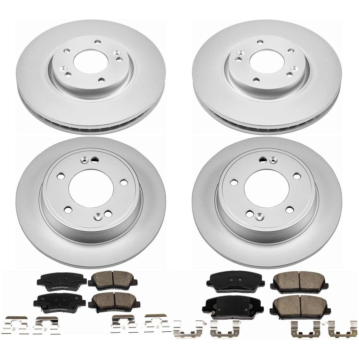 PowerStop Power Stop 16-17 Hyundai Veloster Front & Rear Z17 Evolution Geomet Coated Brake Kit CRK7583