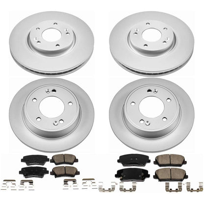 PowerStop Power Stop 16-17 Hyundai Veloster Front & Rear Z17 Evolution Geomet Coated Brake Kit CRK7583