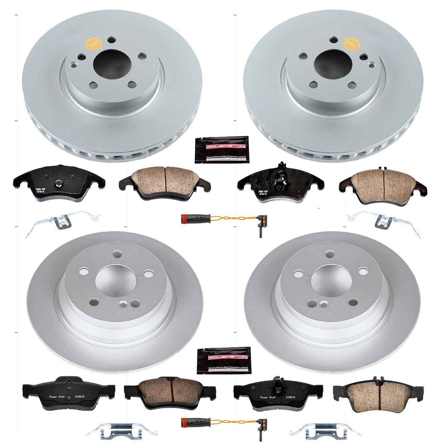 PowerStop Power Stop 14-16 Mercedes-Benz E250 Front & Rear Z23 Evolution Sport Coated Brake Kit CRK7612