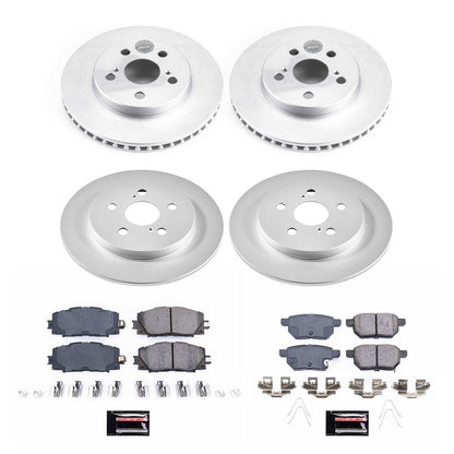 PowerStop Power Stop 16-18 Toyota Prius Front & Rear Z17 Evolution Geomet Coated Brake Kit CRK7632