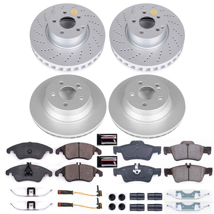 PowerStop Power Stop 10-14 Mercedes-Benz E350 Front & Rear Z23 Evolution Sport Coated Brake Kit CRK7830