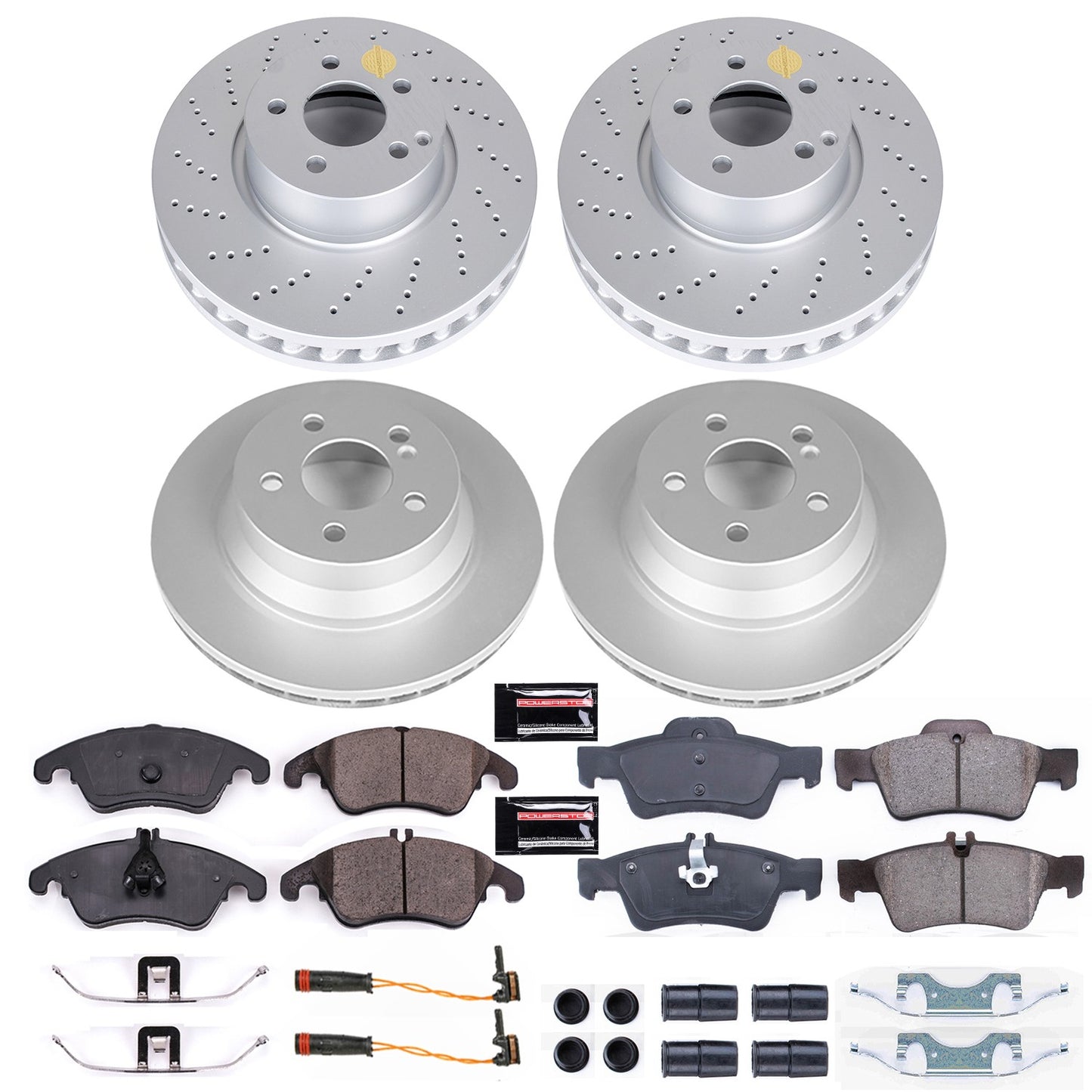 PowerStop Power Stop 10-14 Mercedes-Benz E350 Front & Rear Z23 Evolution Sport Coated Brake Kit CRK7830