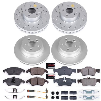 PowerStop Power Stop 10-14 Mercedes-Benz E350 Front & Rear Z23 Evolution Sport Coated Brake Kit CRK7830