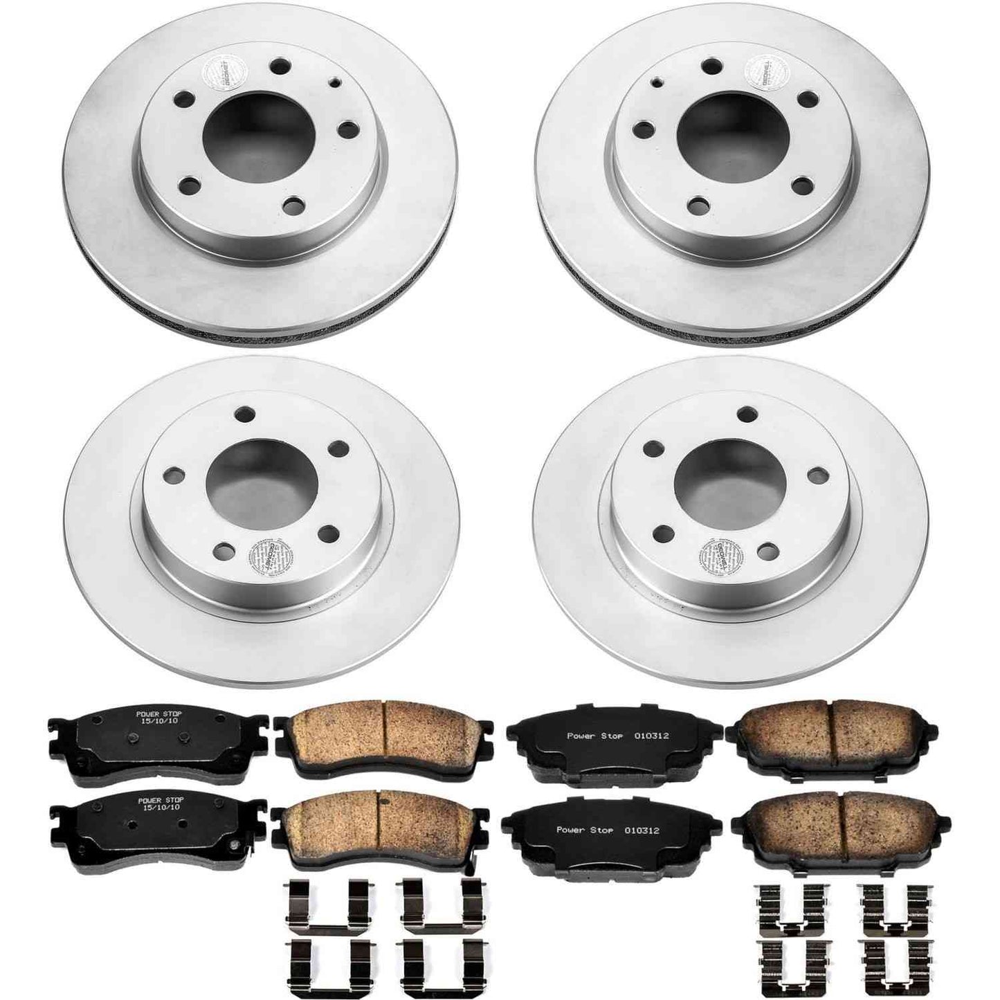 PowerStop Power Stop 01-03 Mazda Protege Front & Rear Z17 Evolution Geomet Coated Brake Kit CRK789