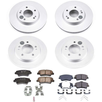 PowerStop Power Stop 2017 Hyundai Ioniq Front & Rear Z17 Evolution Geomet Coated Brake Kit CRK7929