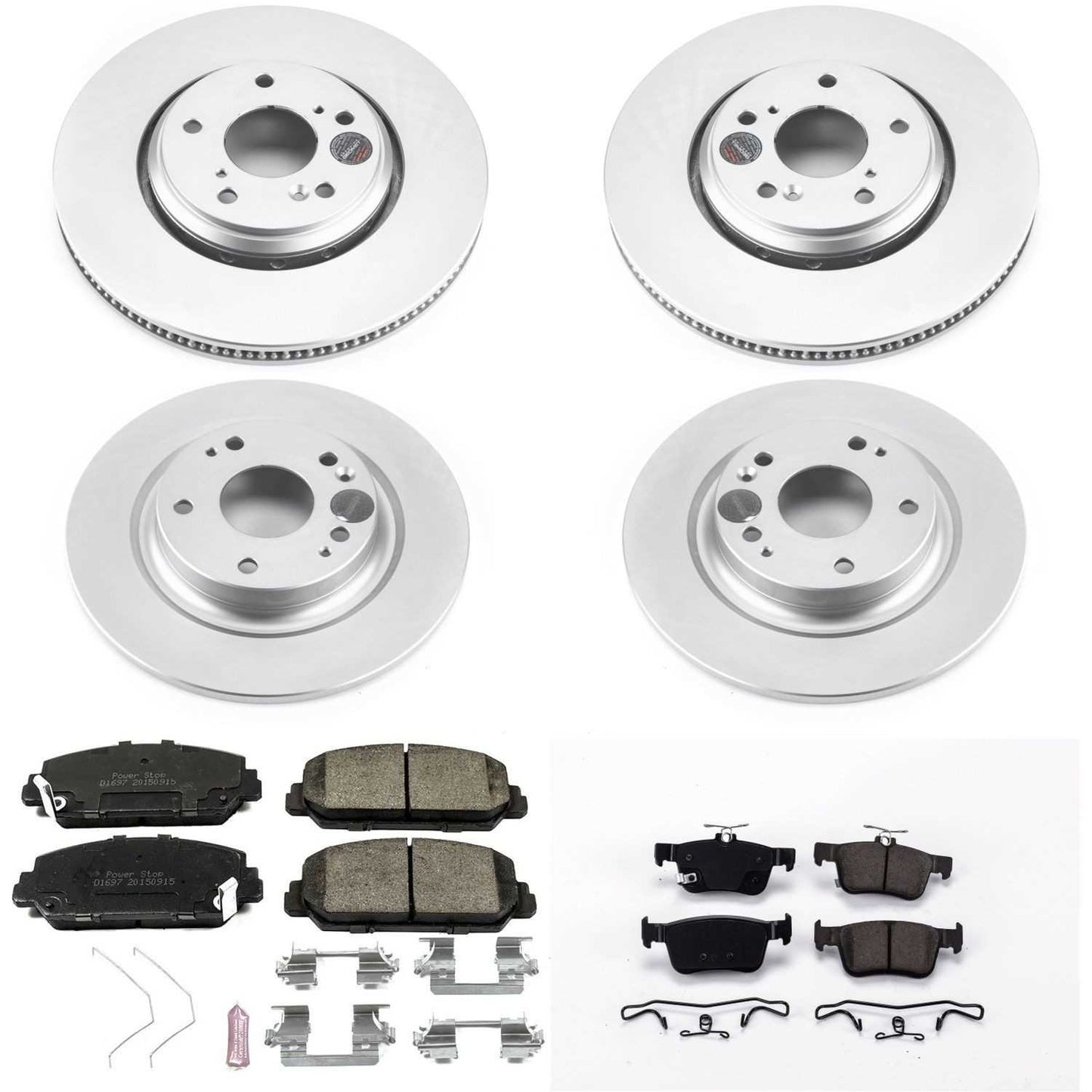 PowerStop Power Stop 17-19 Honda Civic Front & Rear Z17 Evolution Geomet Coated Brake Kit CRK7935