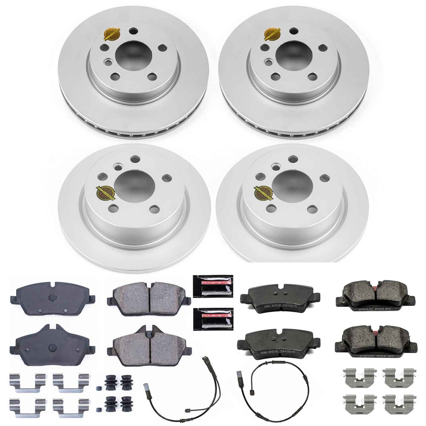 PowerStop Power Stop 14-16 Mini Cooper Front & Rear Z23 Evolution Sport Coated Brake Kit CRK7978