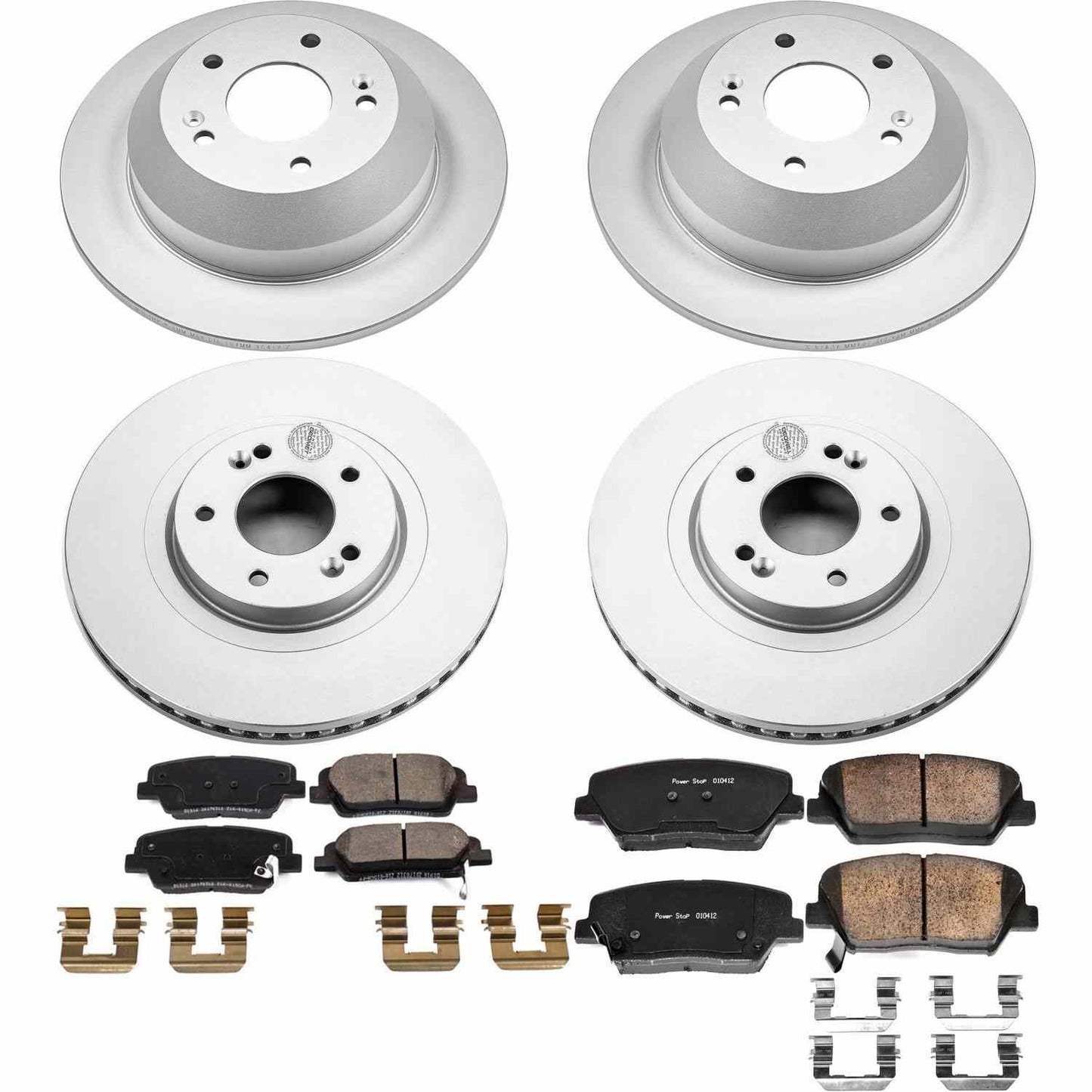 PowerStop Power Stop 13-18 Hyundai Santa Fe Sport Front & Rear Z17 Evolution Geomet Coated Brake Kit CRK8009