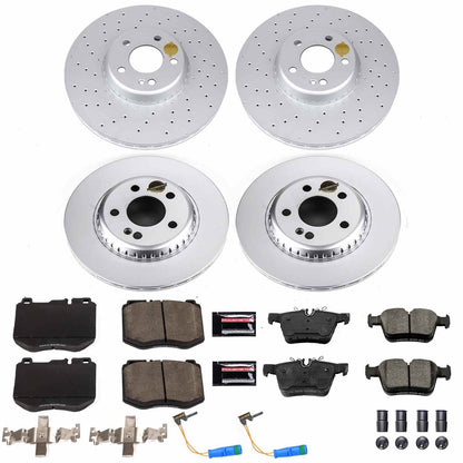 PowerStop Power Stop 2018 Mercedes-Benz C350e Front & Rear Z23 Evolution Sport Coated Brake Kit CRK8050