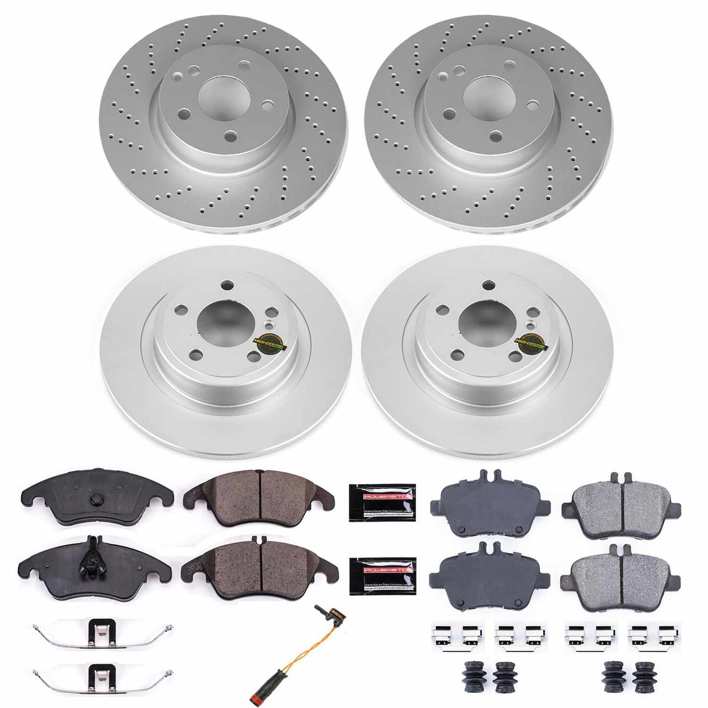 PowerStop Power Stop 2018 Mercedes-Benz SLC300 Front & Rear Z23 Evolution Sport Coated Brake Kit CRK8056