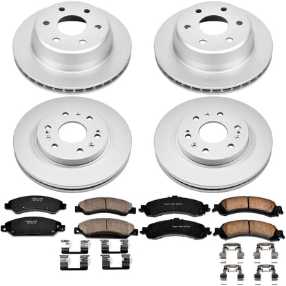 PowerStop Power Stop 05-06 GMC Sierra 1500 Front & Rear Z17 Evolution Geomet Coated Brake Kit CRK8071