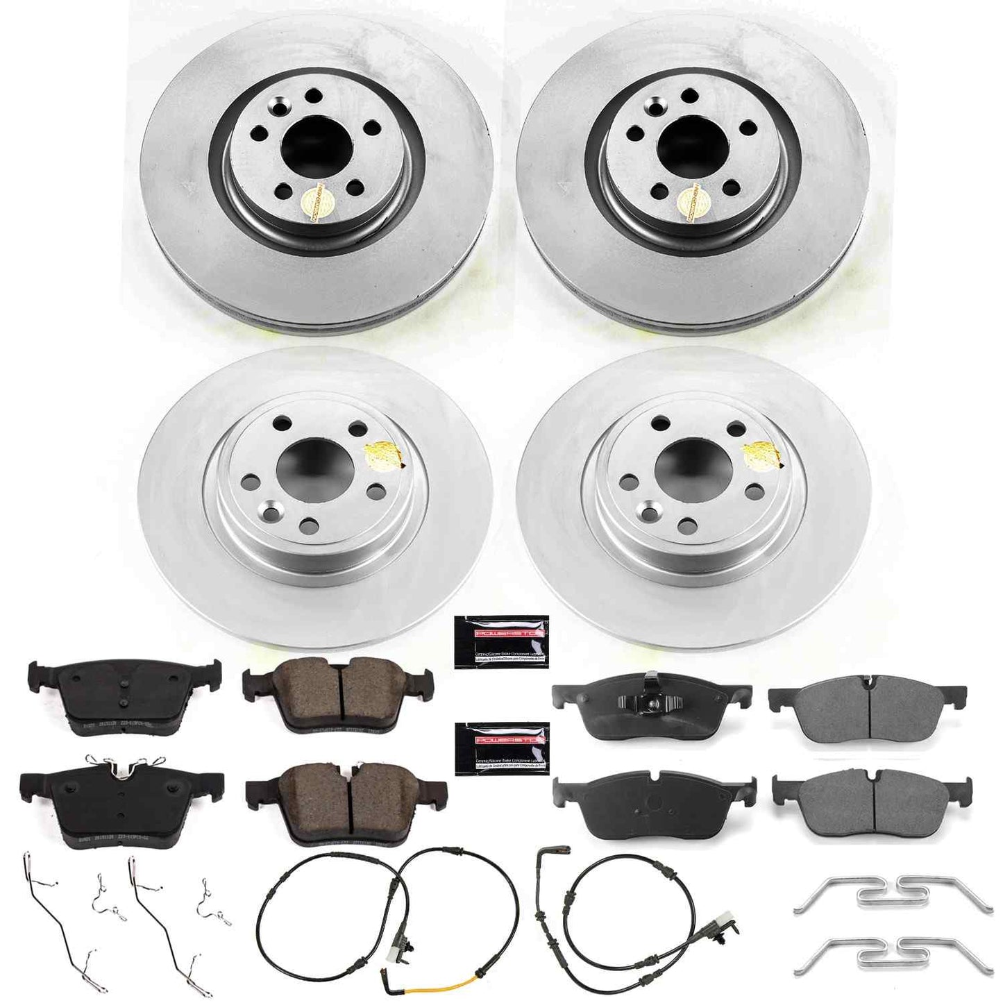 PowerStop Power Stop 2018 Jaguar E-Pace Front & Rear Z23 Evolution Sport Coated Brake Kit CRK8108