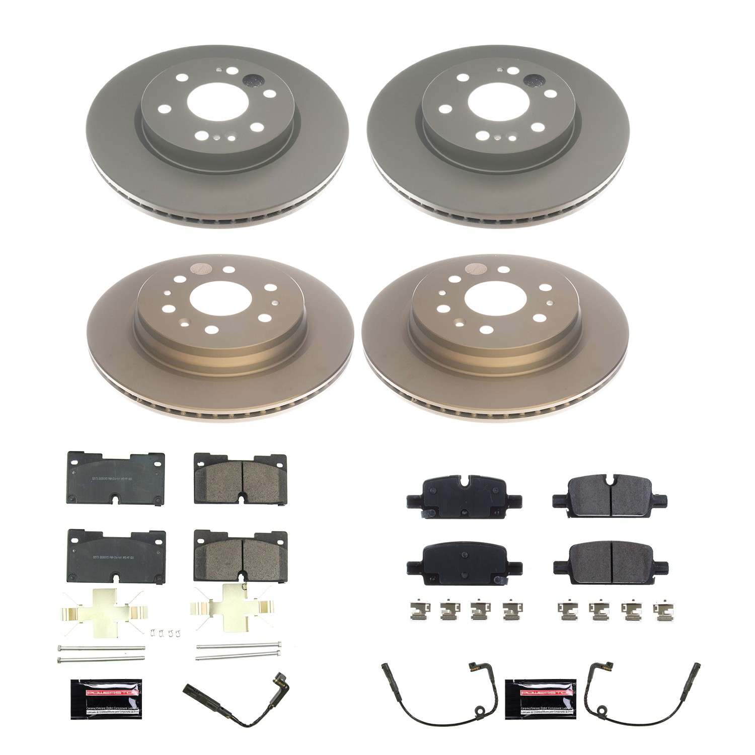 Power Stop 2019 Chevrolet Silverado 1500 Front & Rear Z17 Evolution Geomet Coated Brake Kit CRK8171