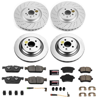 PowerStop Power Stop 2018 Mercedes-Benz GLE550e Front & Rear Z23 Evolution Sport Coated Brake Kit CRK8191