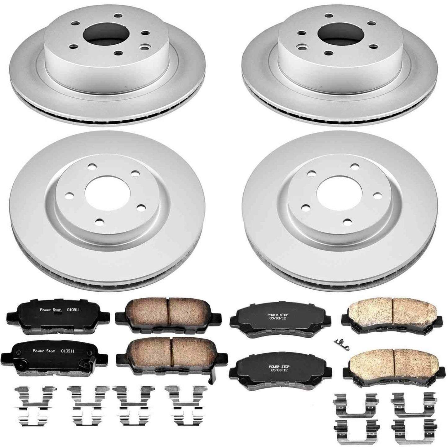 PowerStop Power Stop 08-14 Nissan Rogue Front & Rear Z17 Evolution Geomet Coated Brake Kit CRK8268