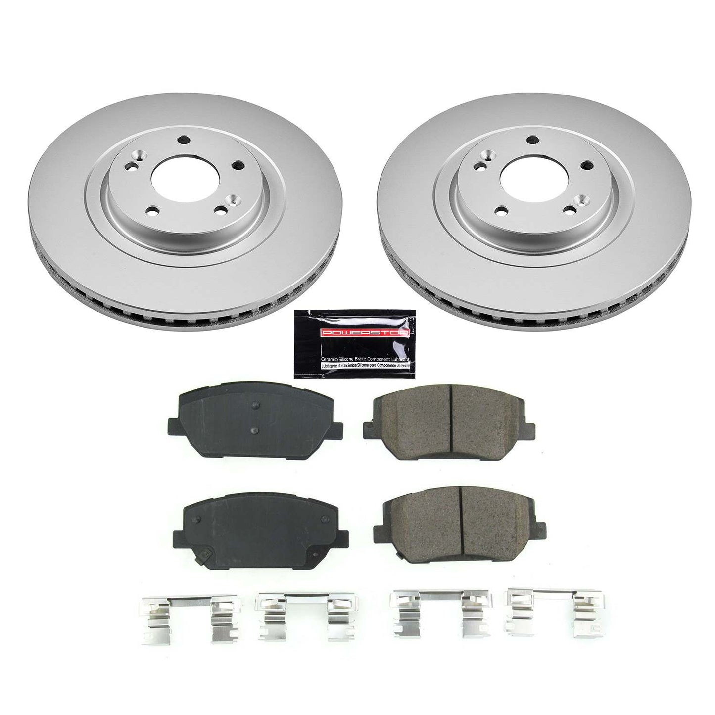 PowerStop Power Stop 2019 Hyundai Santa Fe Front Z17 Evolution Geomet Coated Brake Kit CRK8309