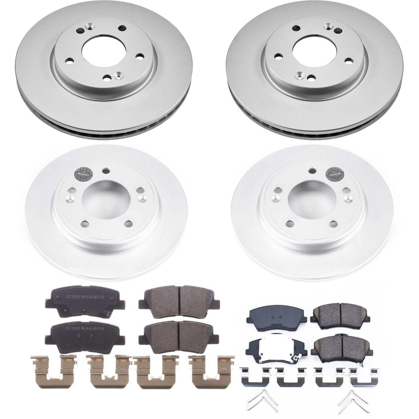 PowerStop Power Stop 2019 Hyundai Elantra Front & Rear Z17 Evolution Geomet Coated Brake Kit CRK8344