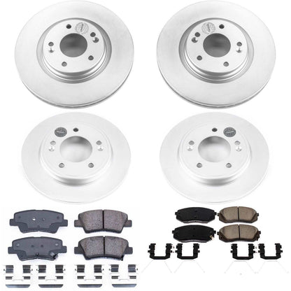 PowerStop Power Stop 2019 Hyundai Veloster Front & Rear Z17 Evolution Geomet Coated Brake Kit CRK8345