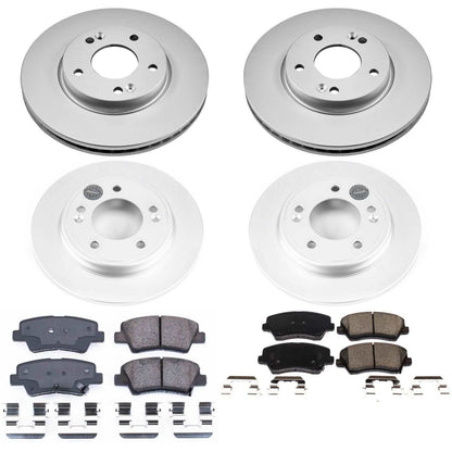 PowerStop Power Stop 2019 Hyundai Veloster Front & Rear Z17 Evolution Geomet Coated Brake Kit CRK8346