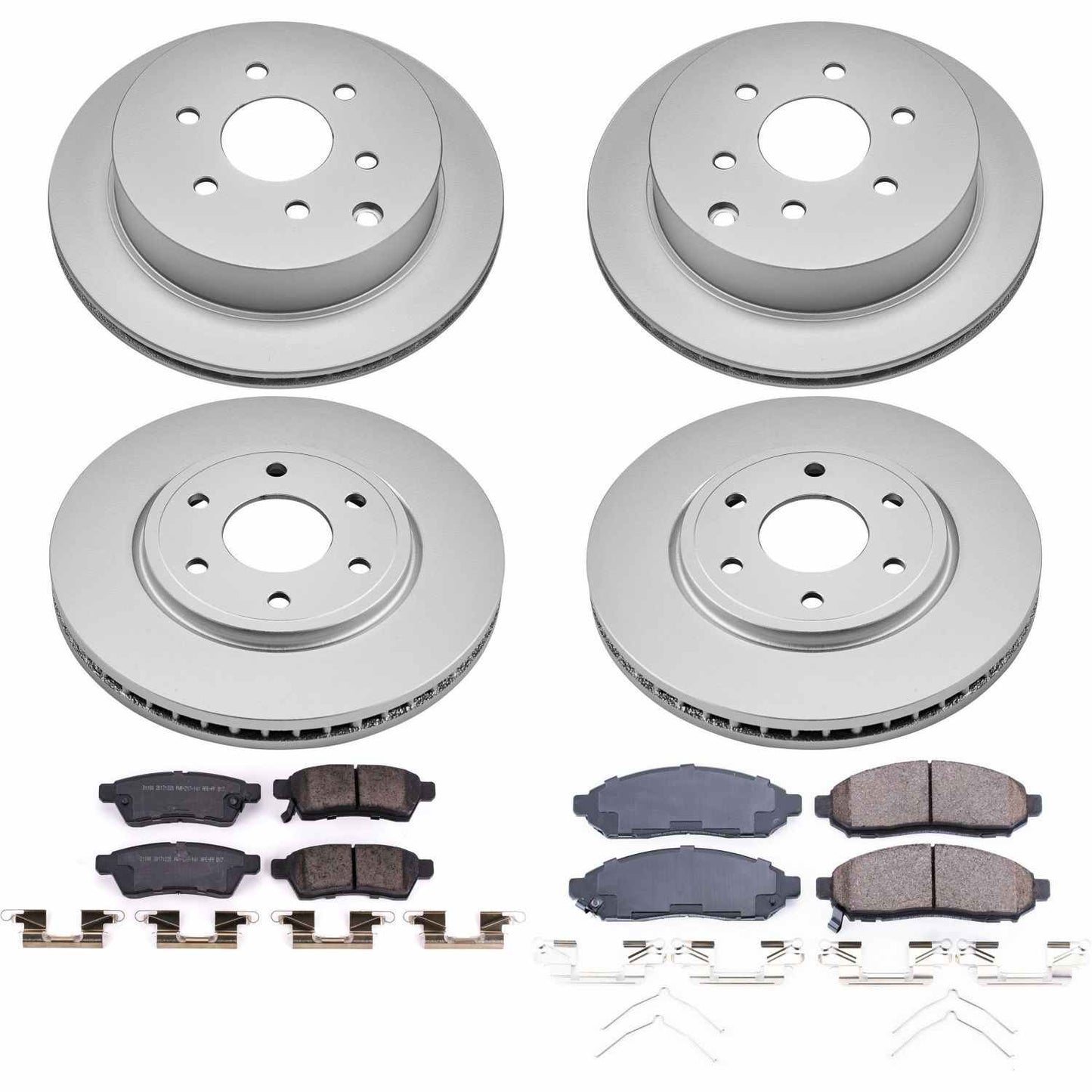 PowerStop Power Stop 2019 Nissan Frontier Front & Rear Z17 Evolution Geomet Coated Brake Kit CRK8357