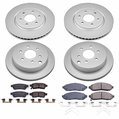 PowerStop Power Stop 2019 Nissan Frontier Front & Rear Z17 Evolution Geomet Coated Brake Kit CRK8358