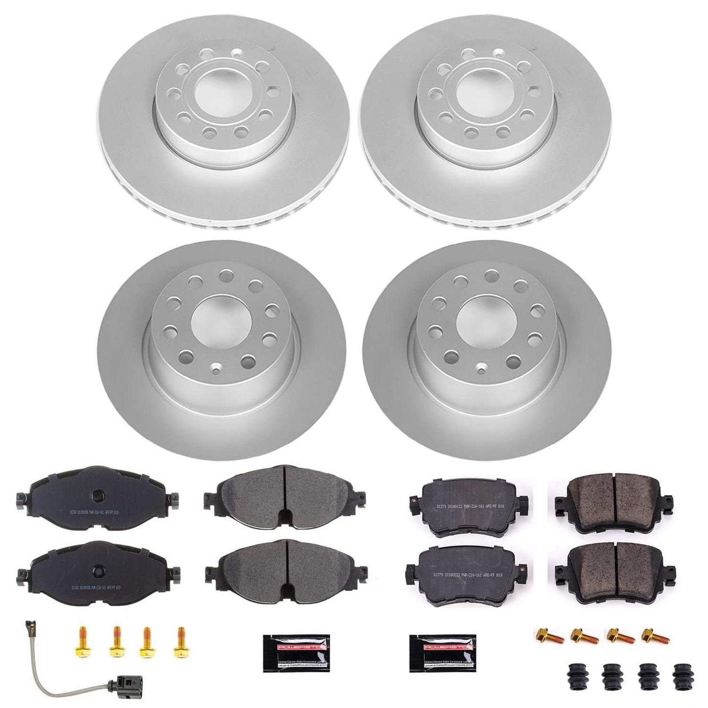 PowerStop Power Stop 2019 Volkswagen Golf Front & Rear Z23 Evolution Sport Coated Brake Kit CRK8363