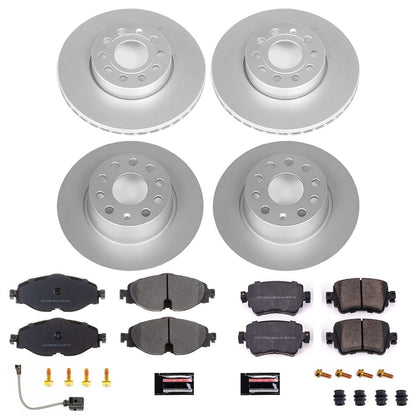 PowerStop Power Stop 2019 Volkswagen Golf Front & Rear Z23 Evolution Sport Coated Brake Kit CRK8363