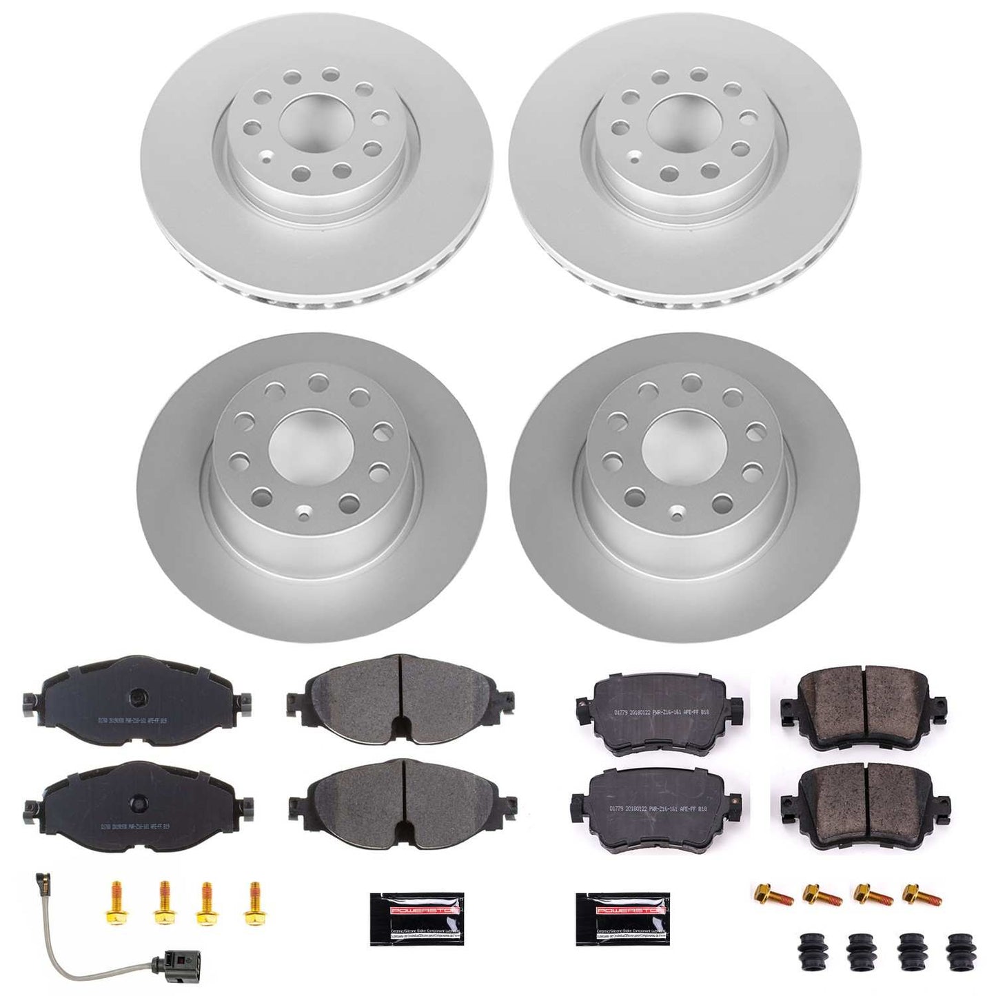 PowerStop Power Stop 2019 Volkswagen Golf Alltrack Front & Rear Z23 Evolution Sport Coated Brake Kit CRK8364