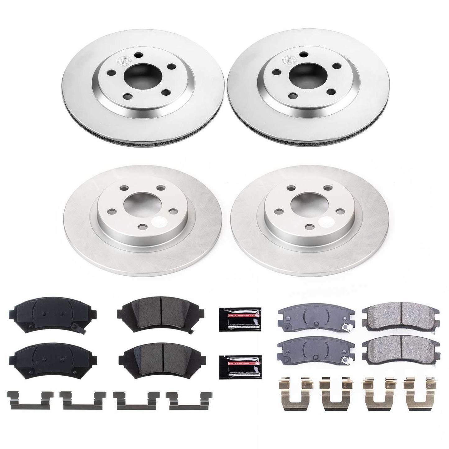 PowerStop Power Stop 2005 Cadillac DeVille Front & Rear Z17 Evolution Geomet Coated Brake Kit CRK8438