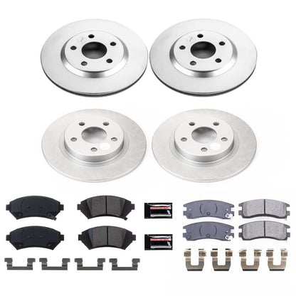 PowerStop Power Stop 2005 Cadillac DeVille Front & Rear Z17 Evolution Geomet Coated Brake Kit CRK8438