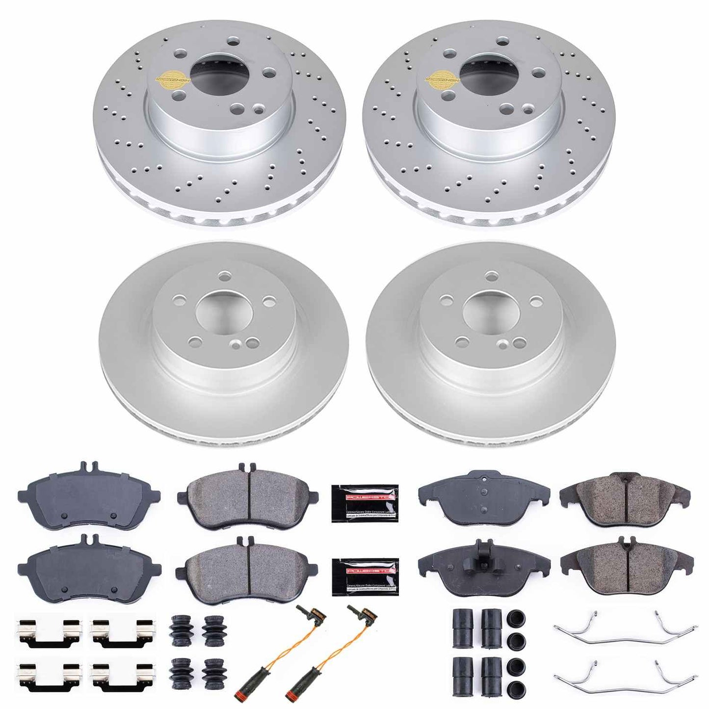 PowerStop Power Stop 12-16 Mercedes-Benz C250 Front & Rear Z17 Evolution Geomet Coated Brake Kit CRK8439