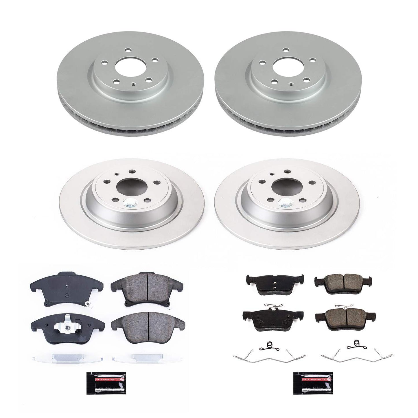 Power Stop 2020 Ford Fusion Front & Rear Z17 Evolution Geomet Coated Brake Kit CRK8532
