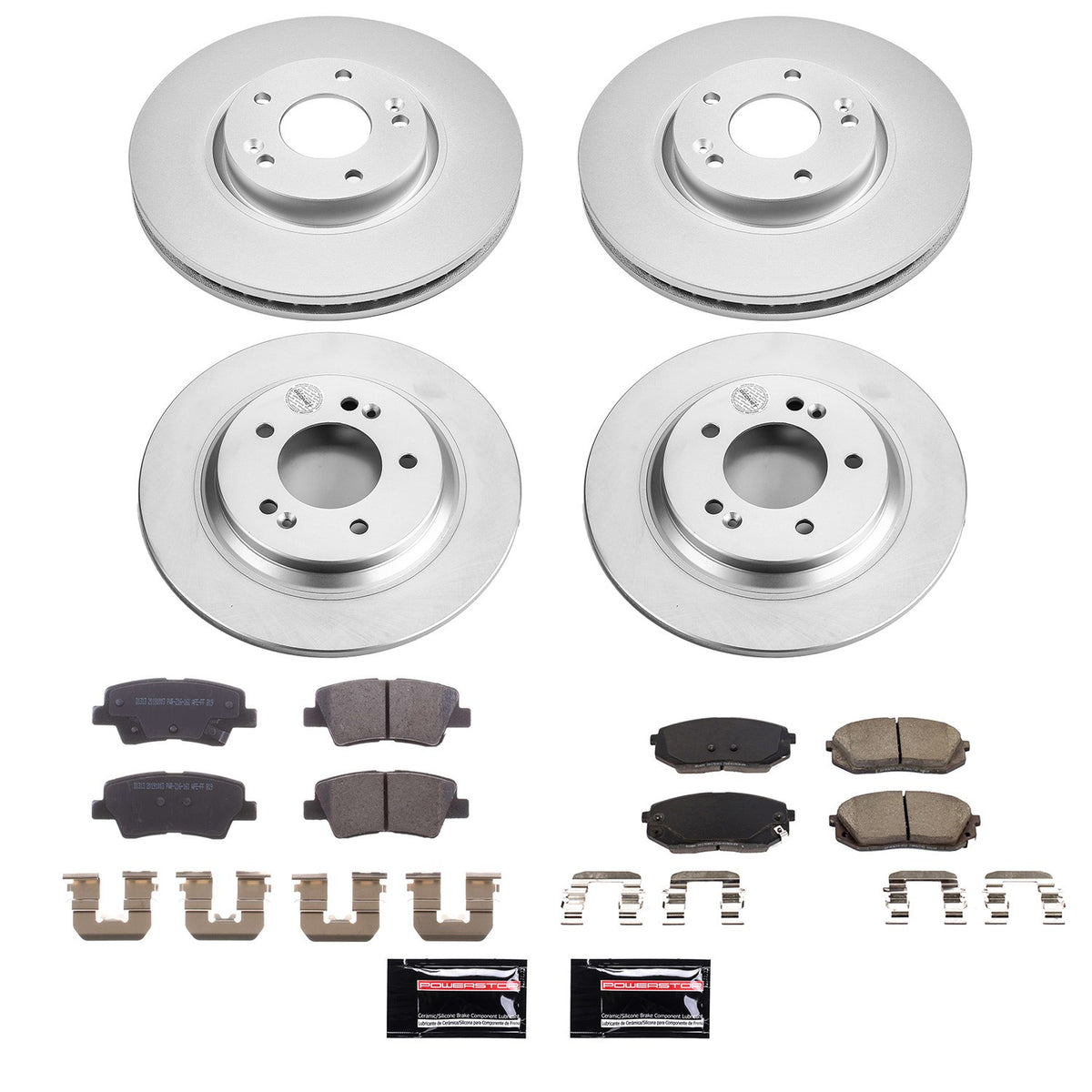 Power Stop 2017 Kia Optima Front & Rear Z17 Evolution Geomet Coated Brake Kit CRK8629