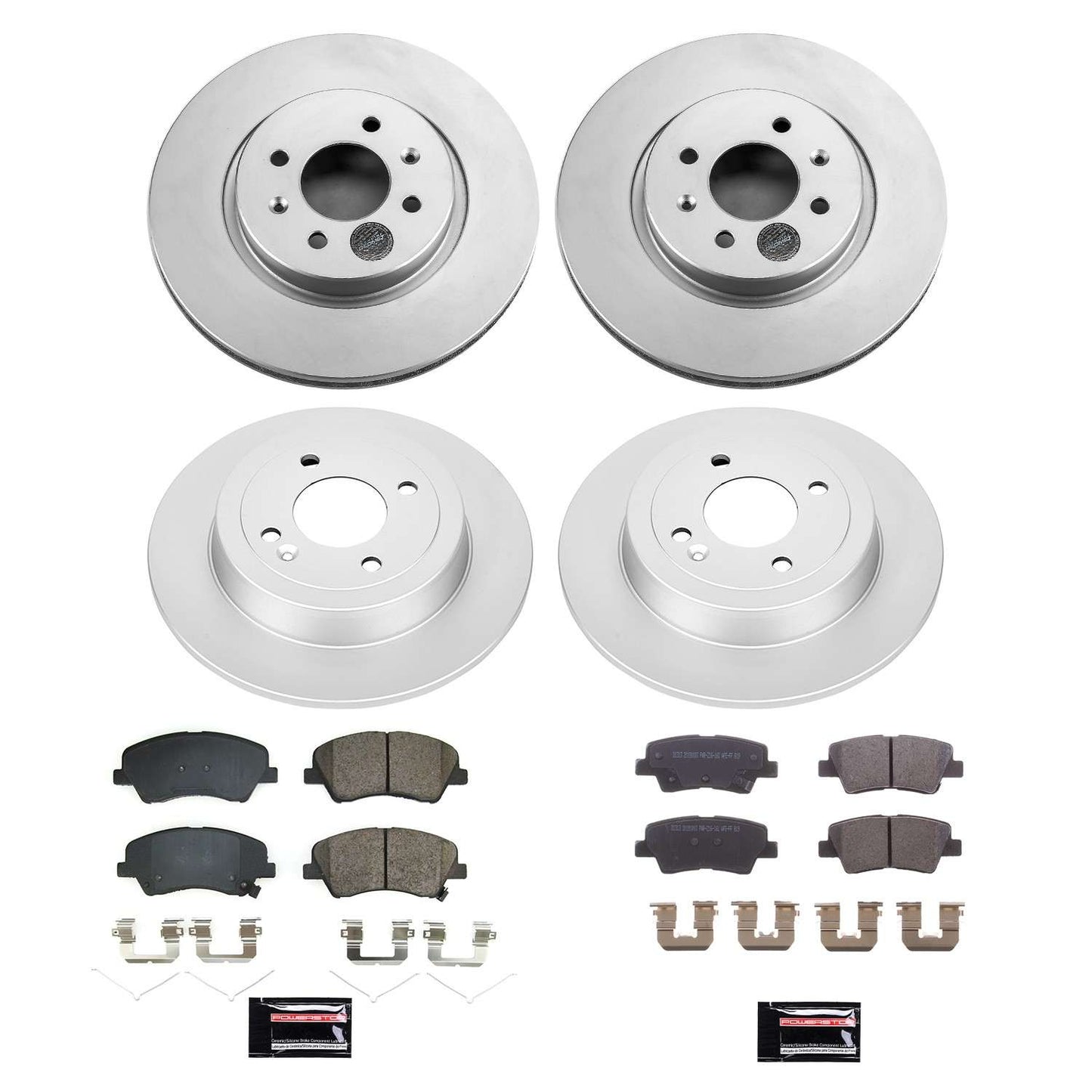 PowerStop Power Stop 2018 Kia Rio Front & Rear Z17 Coated Brake Kit CRK8724