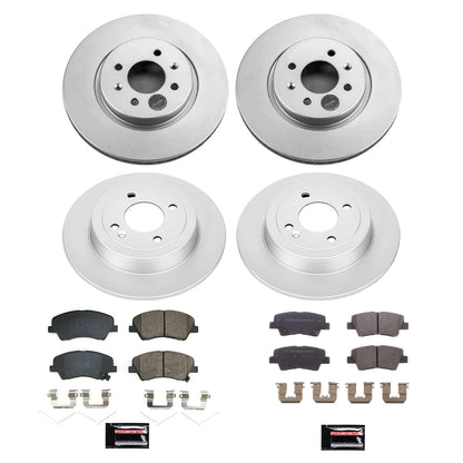 PowerStop Power Stop 2018 Kia Rio Front & Rear Z17 Coated Brake Kit CRK8724