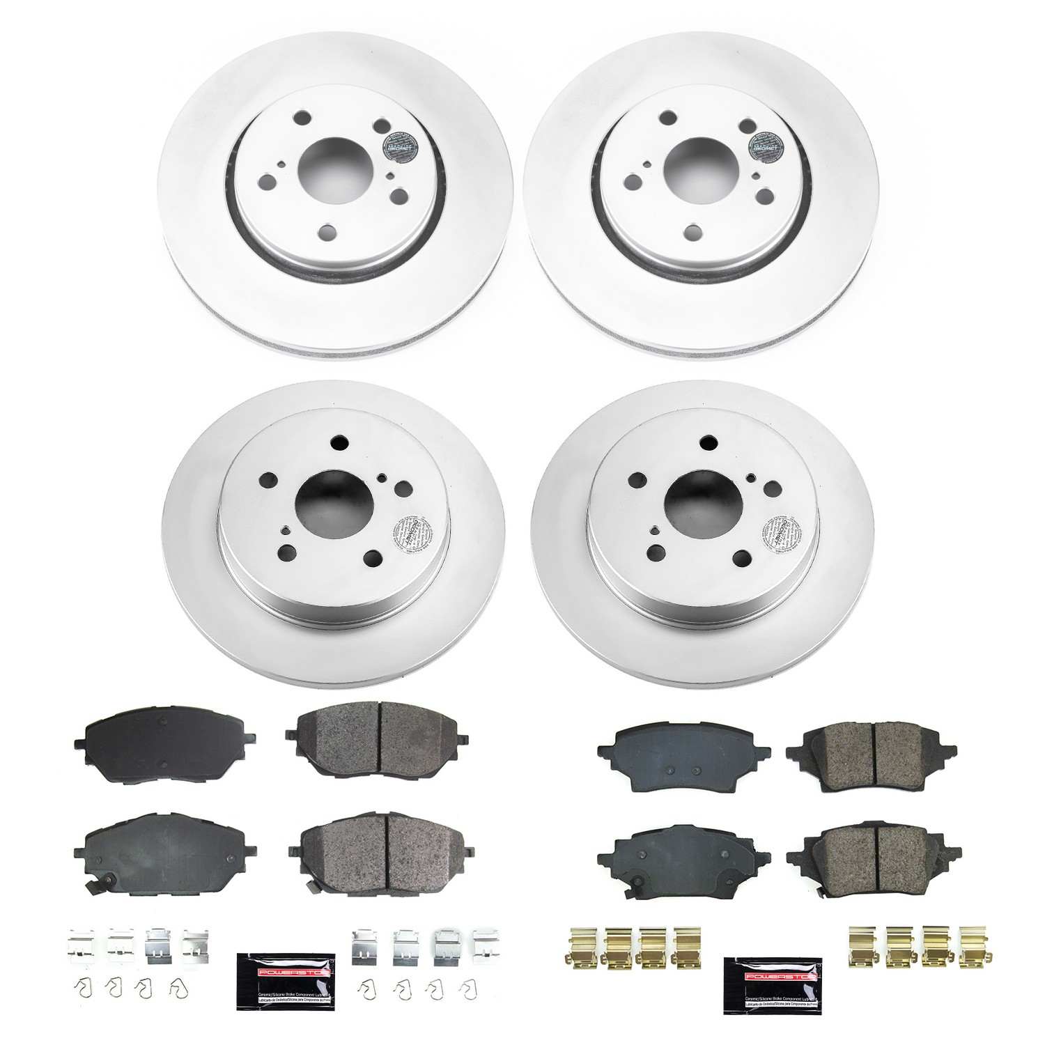 PowerStop Power Stop 2019 Toyota C-HR Front & Rear Z17 Coated Brake Kit CRK8730